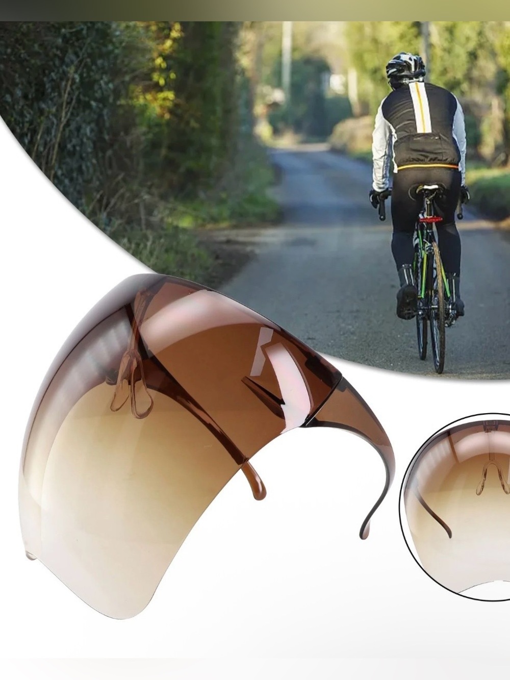 New Brown Cycling Double Sided Coated Anti-Fog Face Windproof Shield